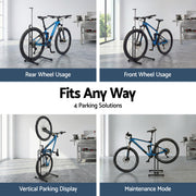 Weisshorn 4-in-1 Bike Parking Stand Vertical Floor Storage Rack for 24"-27.5" Bicycles, Adjustable Height BIKE-STD-BK