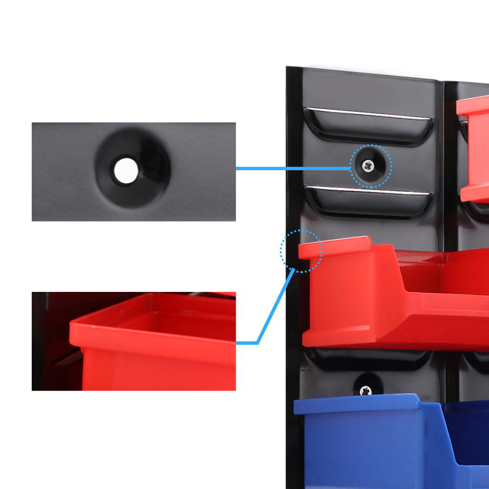 Giantz 24 Storage Bin Rack Wall Mounted BIN-WALL-24
