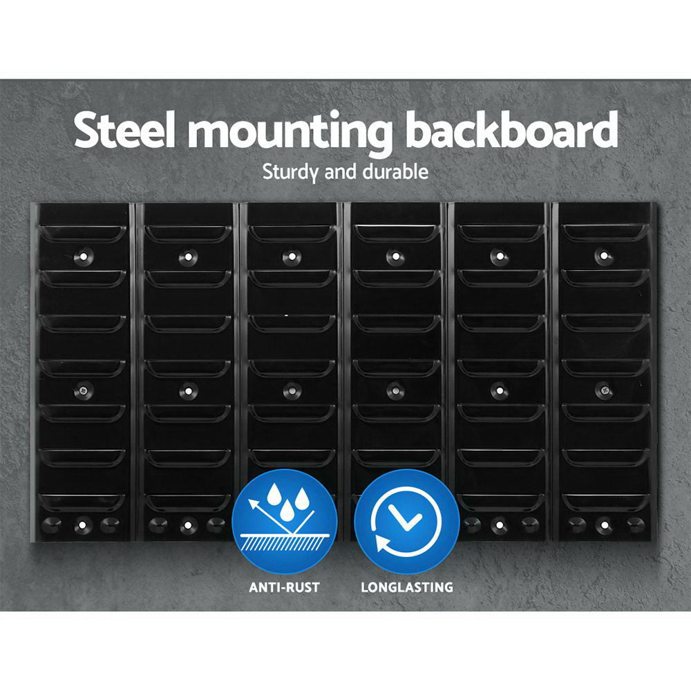 Giantz 24 Storage Bin Rack Wall Mounted BIN-WALL-24