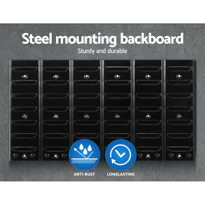 Giantz 24 Storage Bin Rack Wall Mounted BIN-WALL-24