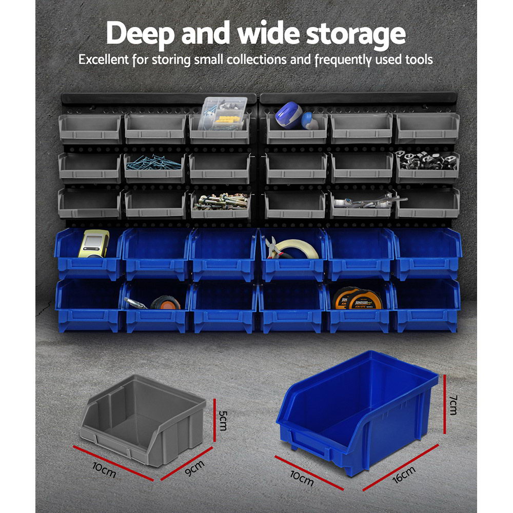 Giantz 30 Storage Bin Rack Wall Mounted BIN-WALL-30