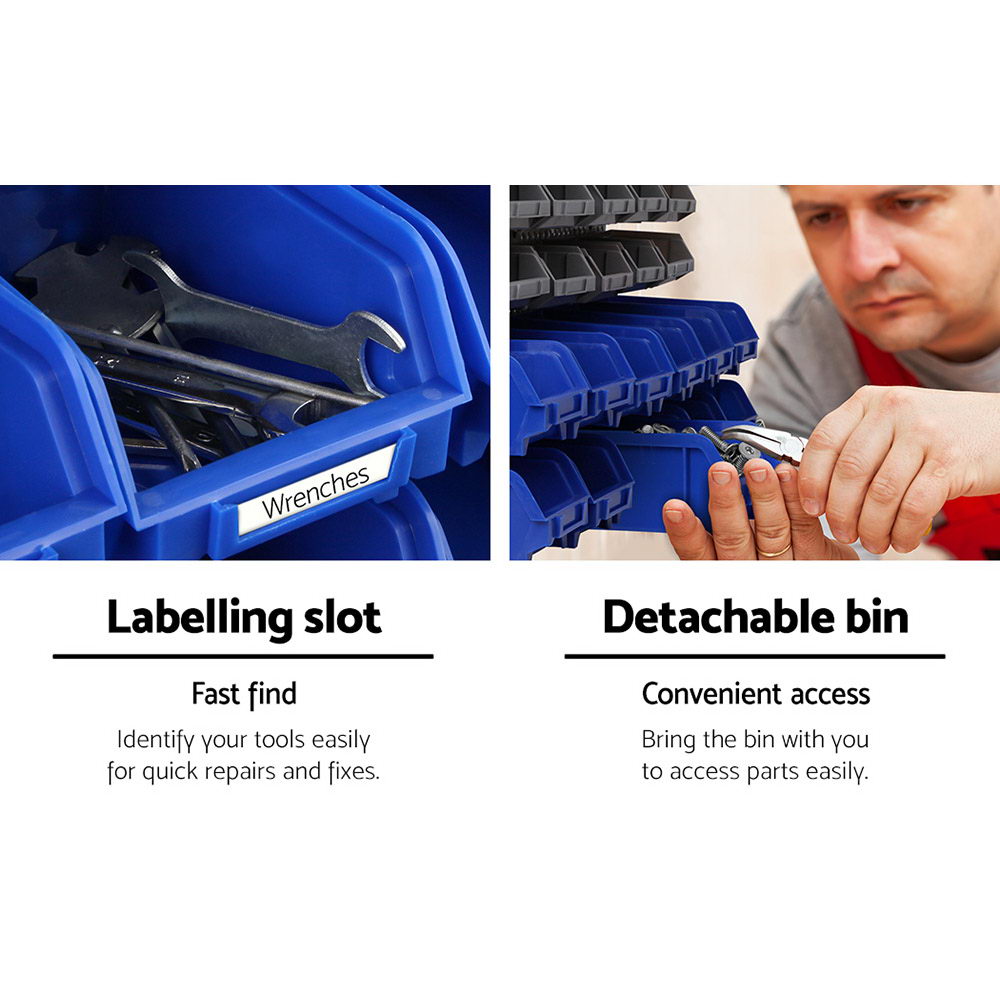 Giantz 30 Storage Bin Rack Wall Mounted BIN-WALL-30