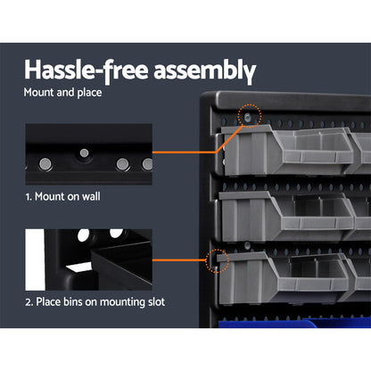 Giantz 30 Storage Bin Rack Wall Mounted BIN-WALL-30