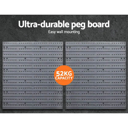 Giantz 44 Storage Bin Rack Wall Mounted Peg Board BIN-WALL-44