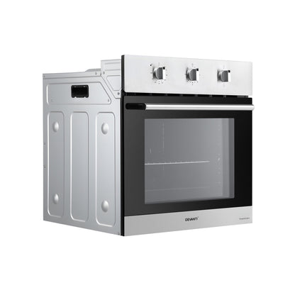 Devanti 60cm Electric Built In Wall Oven Stainless Steel 70L Silver BIO-C-5F-M7B-SS