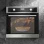 Devanti Electric Built In Wall Oven 80L Convection Grill Ovens Stainless Steel BIO-C-8F-BKSS