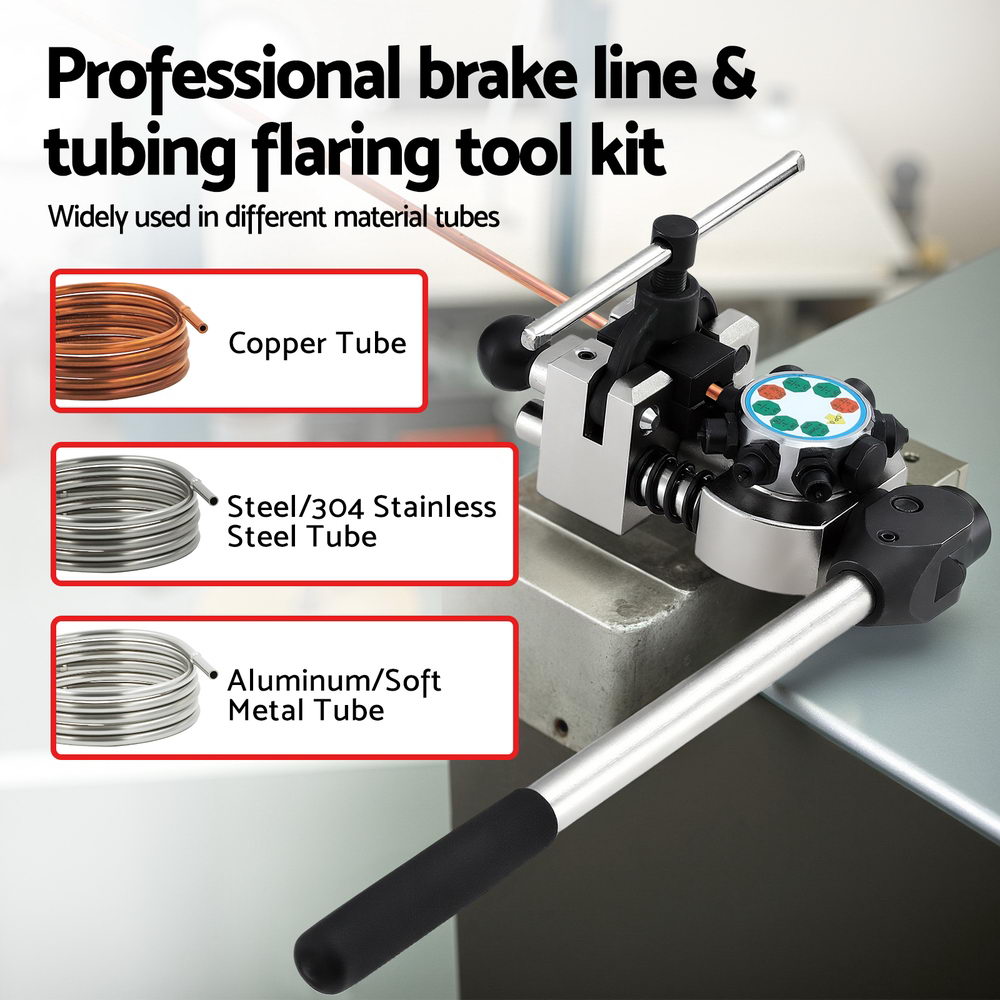 Giantz 45 degrees Brake Line Flaring Tool Kit for 3/16"-3/8" Tubing with Cutter BLINE-BK-4SZ