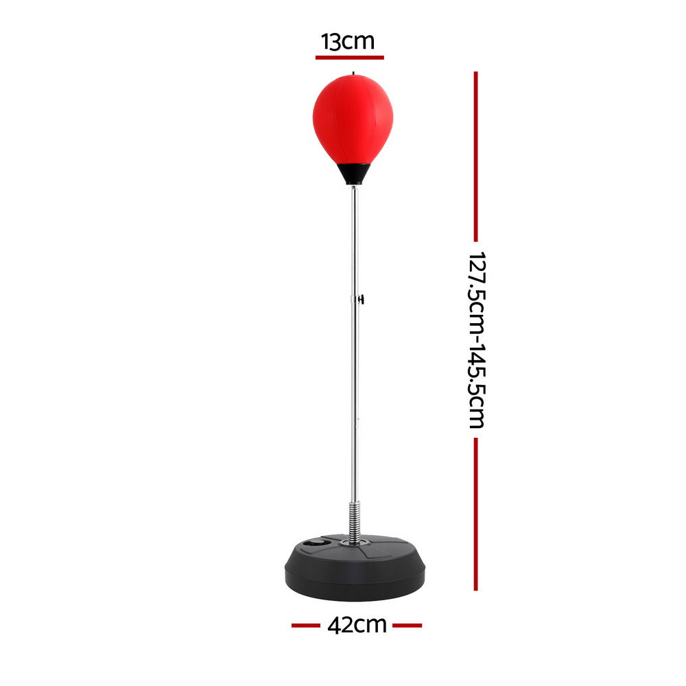 Everfit Adult Punching Bag Stand 150cm Adjustable Freestanding with Gloves and Pump BOXING-A-150-RD