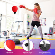 Everfit Adult Punching Bag Stand 150cm Adjustable Freestanding with Gloves and Pump BOXING-A-150-RD