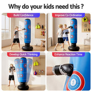 Everfit Freestanding Punching Bag Boxing Stand Inflatable Fitness 164cm Blue