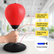 Everfit Desktop Punching Boxing Bag Stand Set with Pump Swivel Speed Balls BOXING-A-DESKTOP-RD