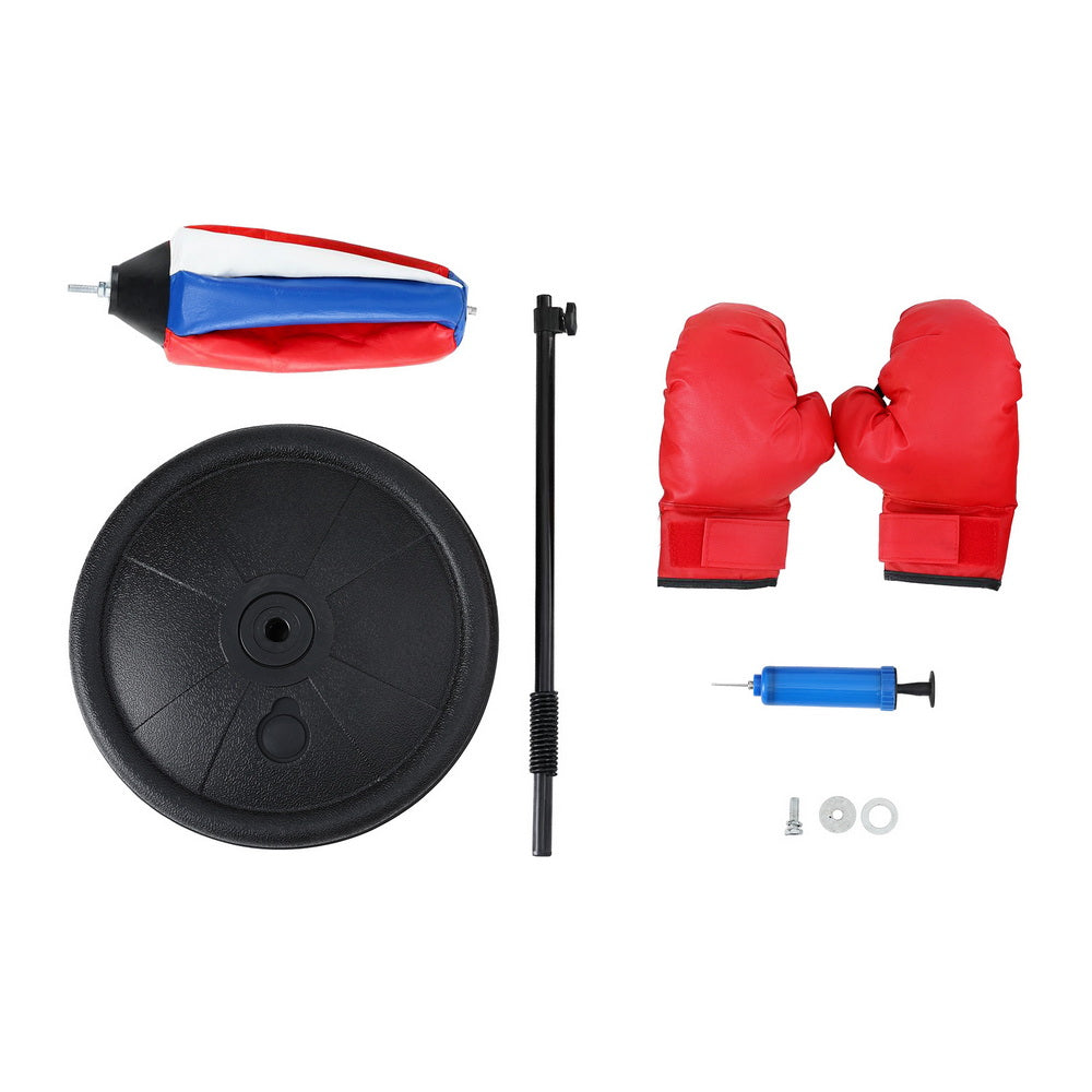 Everfit Kids Punching Bag Stand Set Adjustable 76-112cm with Gloves & Pump BOXING-A-KID-BL
