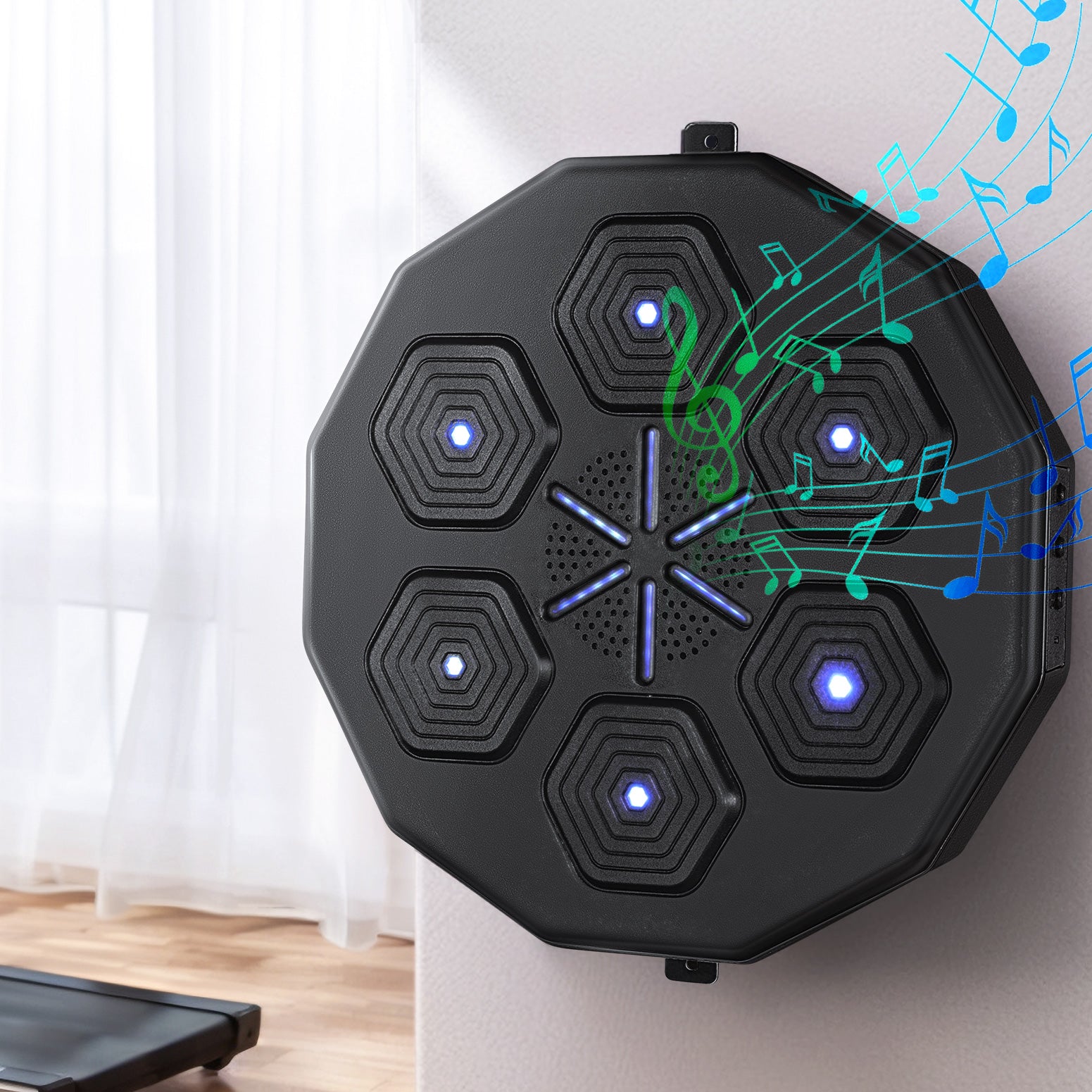 Everfit Music Boxing Machine Bluetooth Target Punching USB Chargeable Home Gym BOXING-A-MUSIC-BK
