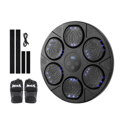 Everfit Music Boxing Machine Bluetooth Wall-Mounted Punch Target with LED Display & Gloves BOXING-A-MUSIC-TS-BK