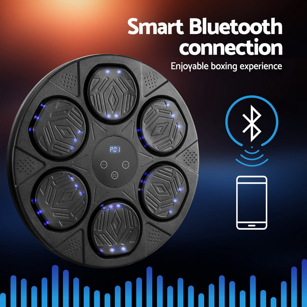 Everfit Music Boxing Machine Bluetooth Wall-Mounted Punch Target with LED Display & Gloves BOXING-A-MUSIC-TS-BK