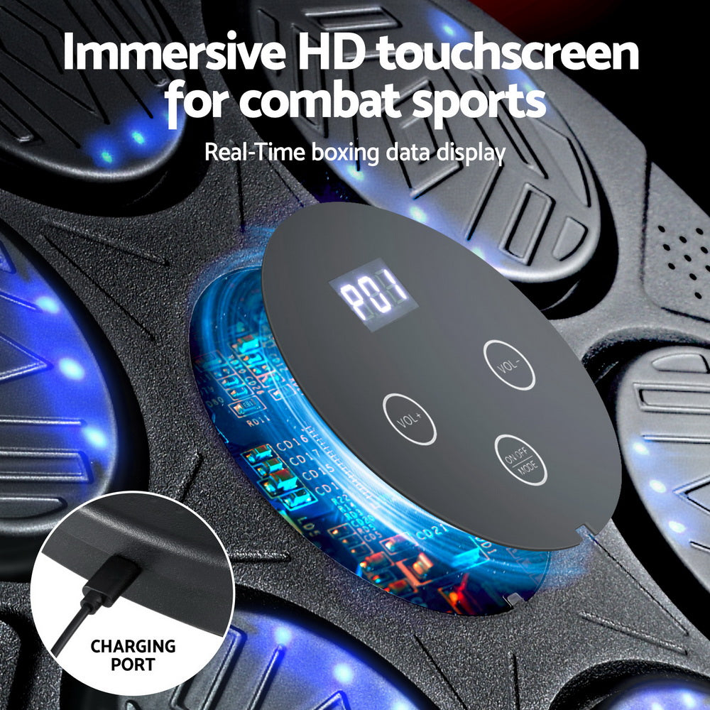 Everfit Music Boxing Machine Bluetooth Wall-Mounted Punch Target with LED Display & Gloves BOXING-A-MUSIC-TS-BK
