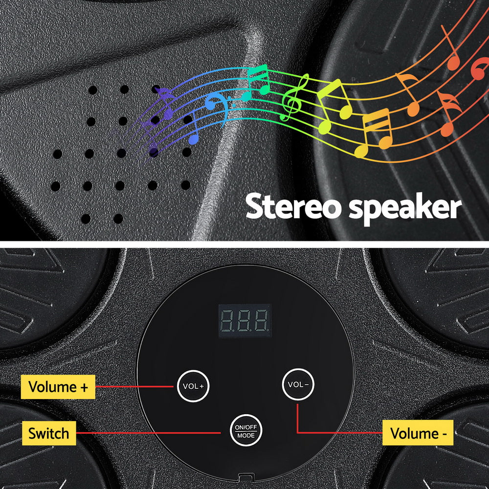 Everfit Music Boxing Machine Bluetooth Wall-Mounted Punch Target with LED Display & Gloves BOXING-A-MUSIC-TS-BK