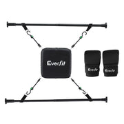 Everfit Doorway Punching Bag Adjustable Apartment Friendly with Boxing Gloves Black BOXING-A-PAD-BK