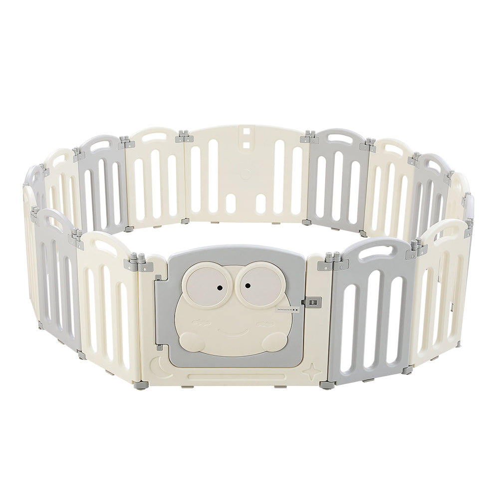 Keezi Baby Playpen 16 Panels Foldable Toddler Fence Safety Play Activity Centre BP-B-20211-16P-GR