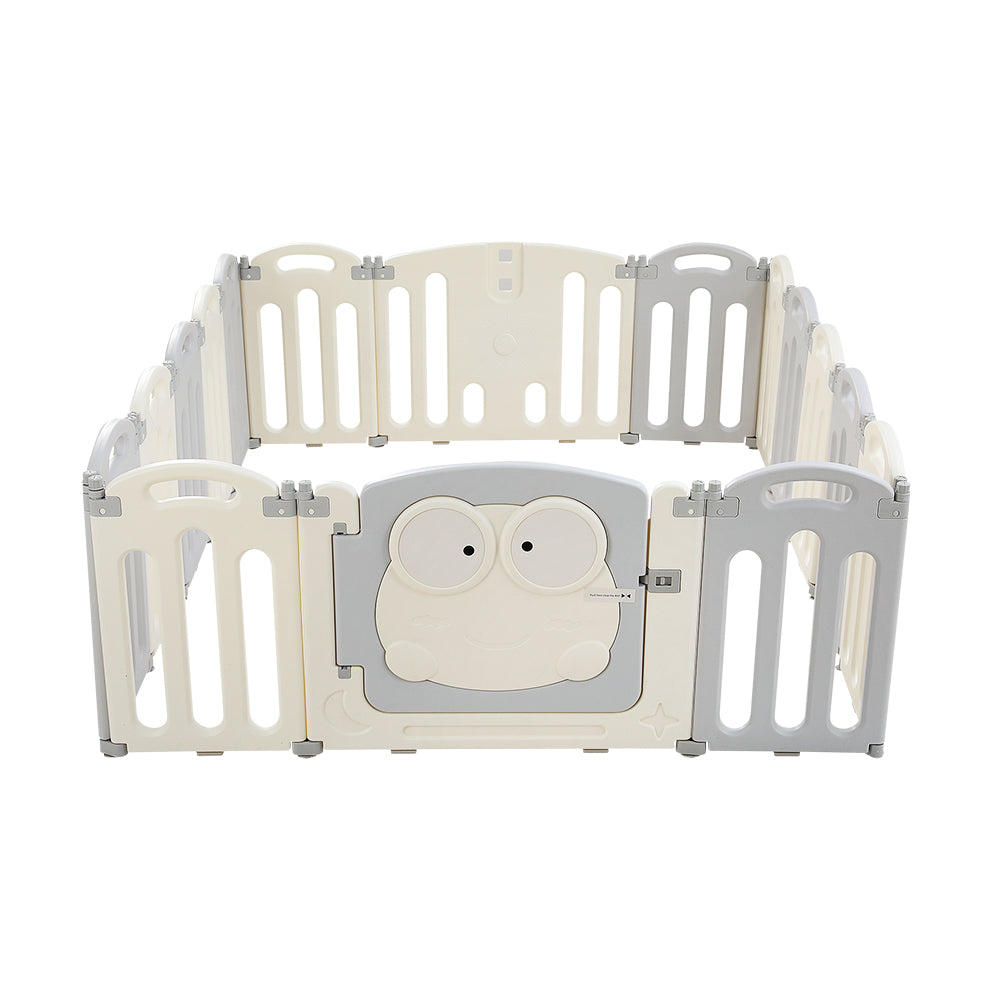 Keezi Baby Playpen 16 Panels Foldable Toddler Fence Safety Play Activity Centre BP-B-20211-16P-GR