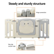 Keezi Baby Playpen 16 Panels Foldable Toddler Fence Safety Play Activity Centre BP-B-20211-16P-GR