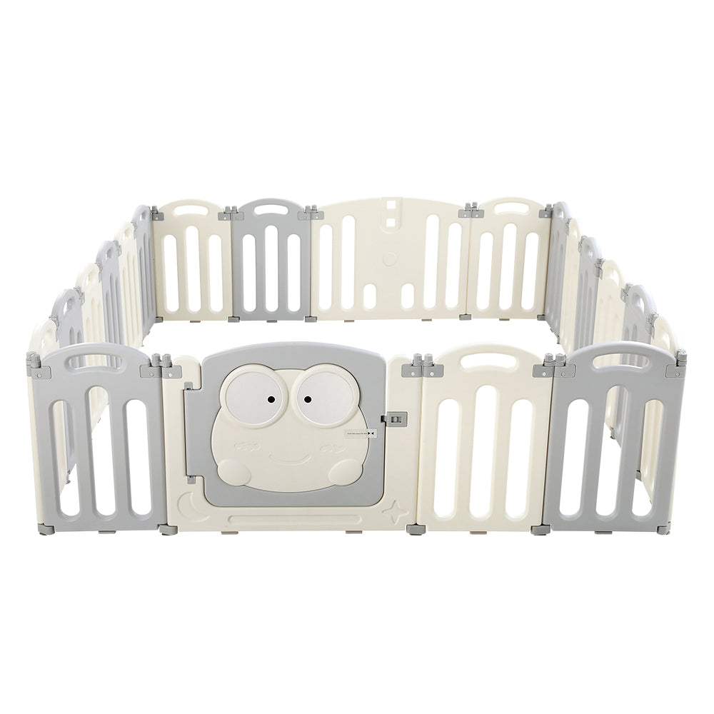 Keezi Baby Playpen 20 Panels Foldable Toddler Fence Safety Play Activity Centre BP-B-20211-20P-GR