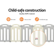 Keezi Baby Playpen 20 Panels Foldable Toddler Fence Safety Play Activity Centre BP-B-20211-20P-GR