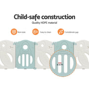 Keezi Baby Playpen 16 Panels Foldable Toddler Fence Safety Play Activity Barrier BP-B-2032-16P-BL