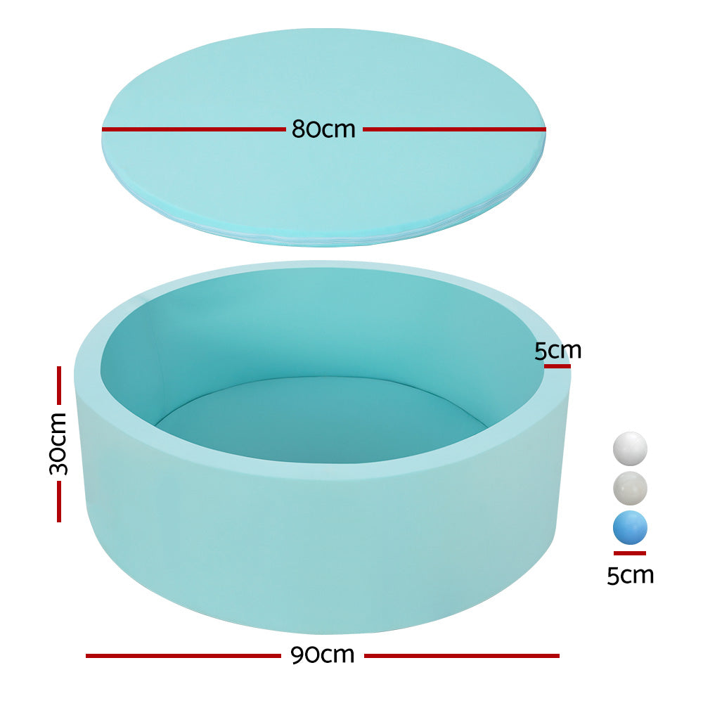 Keezi Kids Ball Pit 90x30cm Ocean Foam Play Pool Barrier Toys Children Blue BPOOL-A-7033-BL