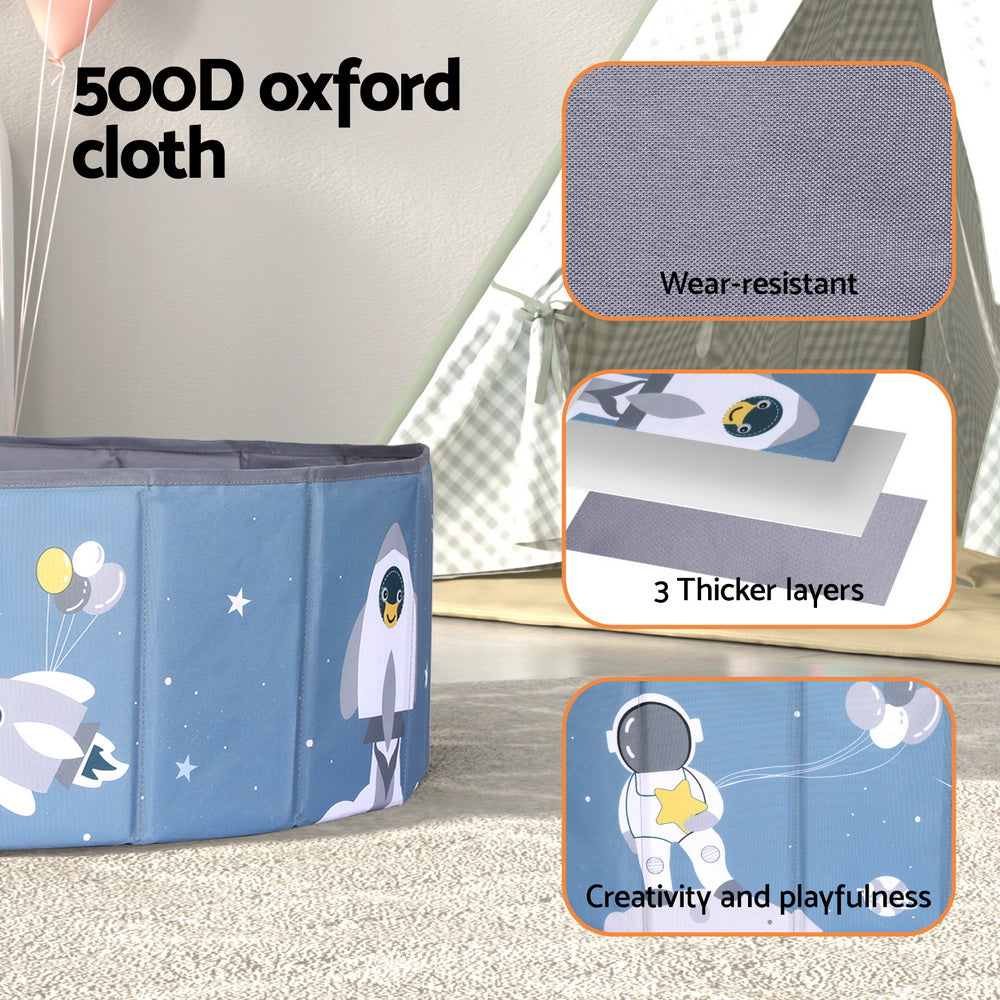 Keezi Kids Ball Pool Pit Toddler Play Foldable Child Playhouse Storage Bag Blue BPOOL-B-814-BU