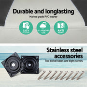 Seamanship 2X Folding Boat Seats with 2X Adjustable Pedestals 55–75cm Marine Swivel Low Back 13cm Padding Charcoal