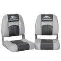 Seamanship 2X Folding Boat Seats Marine Swivel Low Back 10cm Padding Charcoal BS-86520-5-CG