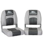 Seamanship 2X Folding Boat Seats Marine Swivel Low Back 10cm Padding Charcoal BS-86520-5-CG