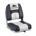 Seamanship 2X Folding Boat Seats Marine Seat Swivel Low Back 10cm Padding Grey BS-86520-5-GR
