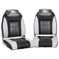 Seamanship 2X Folding Boat Seats Marine Seat Swivel High Back 12cm Padding Black BS-86522-BK