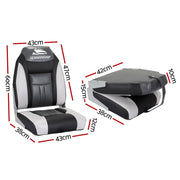 Seamanship 2X Folding Boat Seats Marine Seat Swivel High Back 12cm Padding Black BS-86522-BK