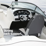 Seamanship 2X Folding Boat Seats Marine Seat Swivel High Back 12cm Padding Black BS-86522-BK