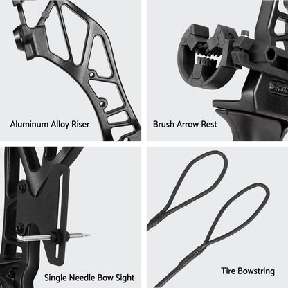 Everfit 55lbs Bow Arrow Set Recurve Takedown Archery Hunting for Beginner Green BS-AD55-GN