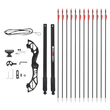 Everfit 55lbs Bow Arrow Set Recurve Takedown Archery Hunting for Beginner Red BS-AD55-RD