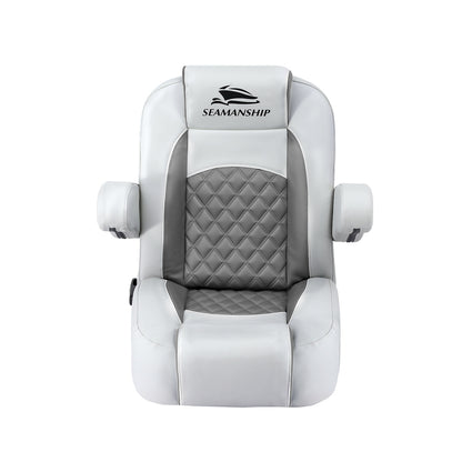 Seamanship Reclining Captain Boat Seat 90 degrees-155 degrees Recline, 19cm Thick Cushion BS-B-ARMREST-GR