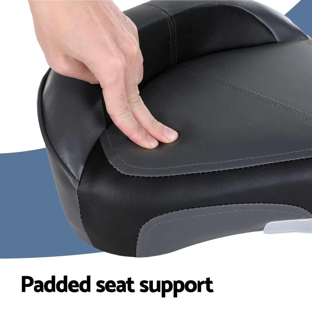 Seamanship Stand Up Lean Boat Seats Casting Fishing Seat Swivel 8cm Padding Grey BS-B-CAST-GC