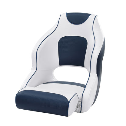 Seamanship Captain Bucket Boat Seats Flip Up Bolster Swivel 15cm Padding Blue BS-B-HELM-BOLSTER-WB-60
