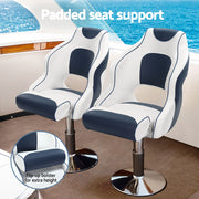 Seamanship Captain Bucket Boat Seats Flip Up Bolster Swivel 15cm Padding Blue BS-B-HELM-BOLSTER-WB-60