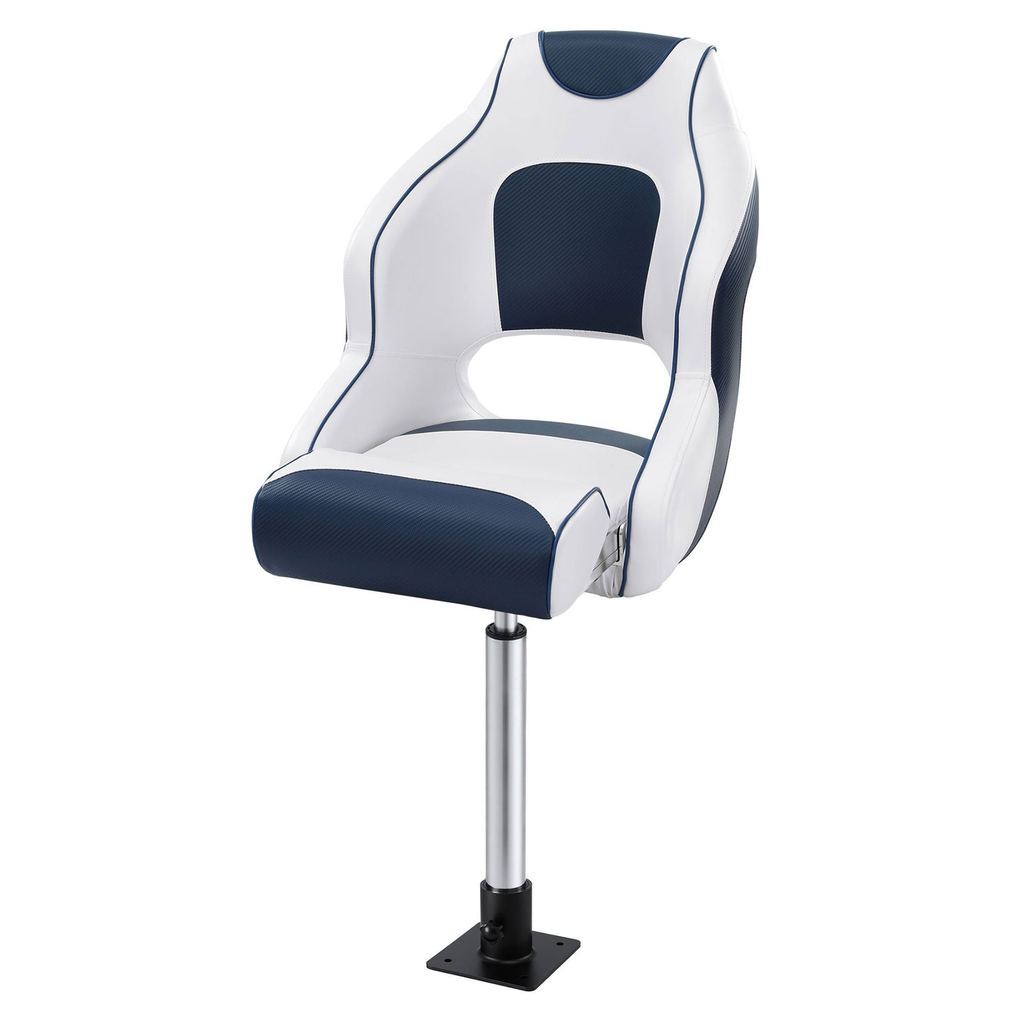 Seamanship Captain Bucket Boat Seats Flip Up Bolster Swivel 15cm Padding with Adjustable Pedestals 55-75cm BS-B-HELM-WB-60-5575