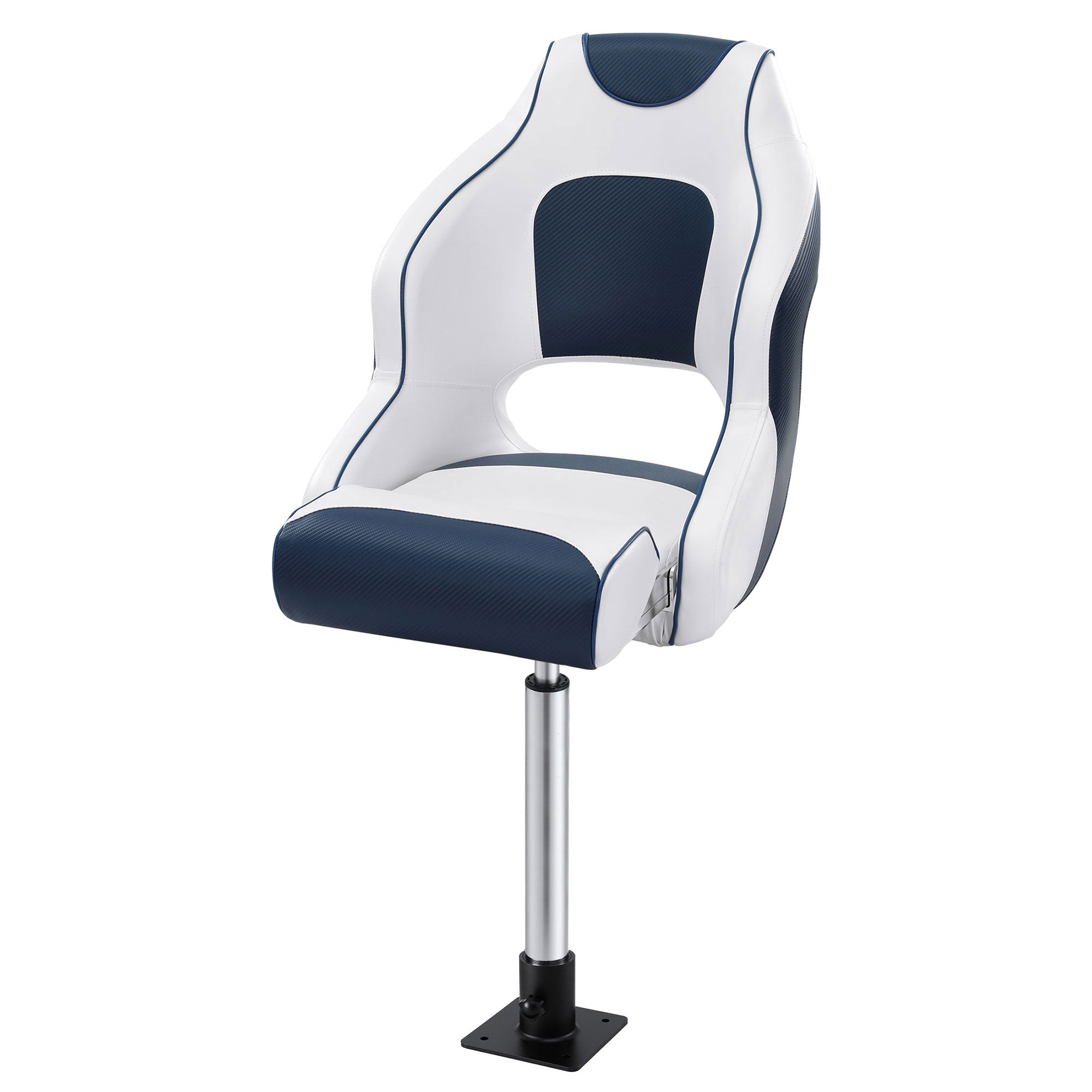 Seamanship Captain Bucket Boat Seats Flip Up Bolster Swivel 15cm Padding with Adjustable Pedestals 55-75cm BS-B-HELM-WB-60-5575