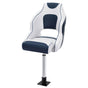 Seamanship Captain Bucket Boat Seats Flip Up Bolster Swivel 15cm Padding with Adjustable Pedestals 55-75cm BS-B-HELM-WB-60-5575