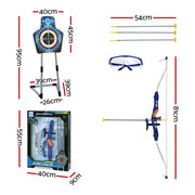 Keezi Kids Bow and Arrow Set Toy Archery Standing Target Suction Cup Arrows Goggles BS-KD-95CM-SET-BU