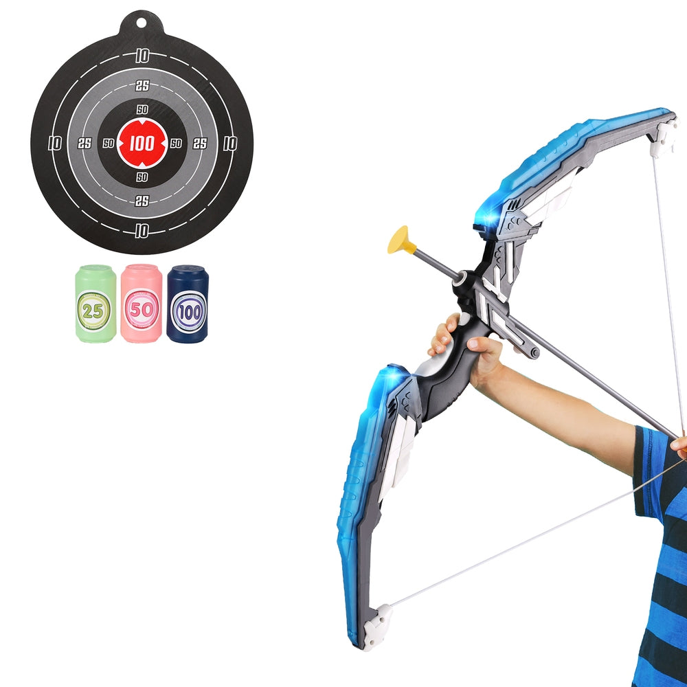 Keezi Kids Bow and Arrow Target Set Outdoor Sport Archery Toys Bottle LED Light BS-KD-BU