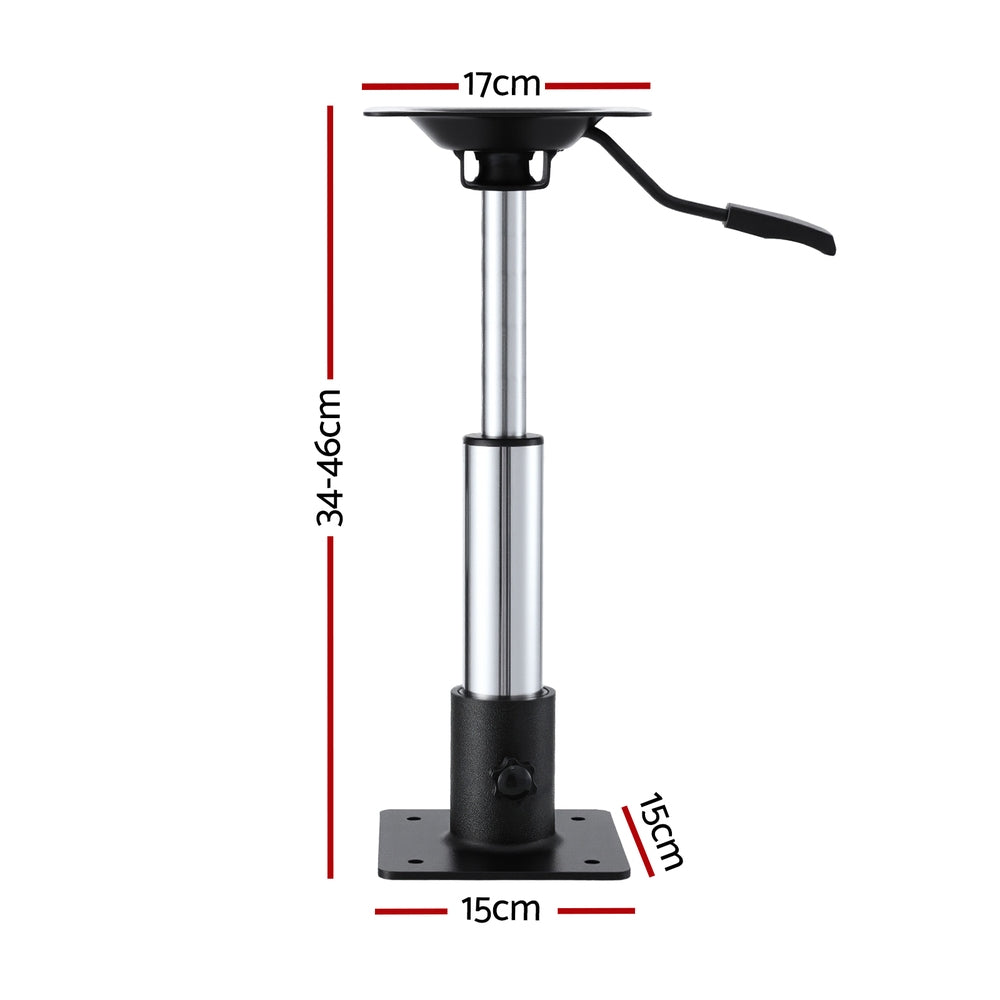 Seamanship Boat Seat Pedestal 34 - 46cm Adjustable Gas Lift 360 Degrees Swivel BS-PED-GL-3446-BK