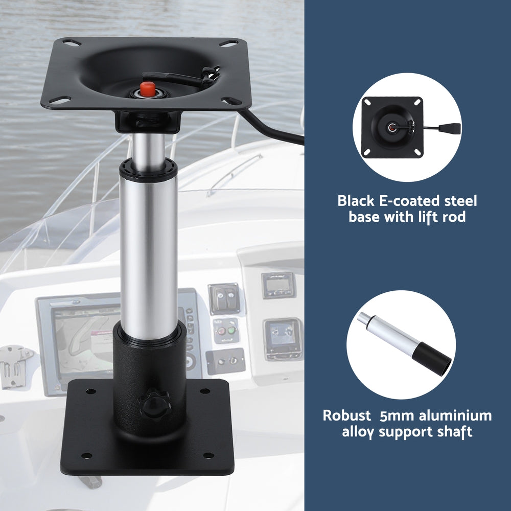 Seamanship Boat Seat Pedestal 34 - 46cm Adjustable Gas Lift 360 Degrees Swivel BS-PED-GL-3446-BK